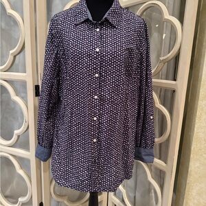 Tommy Hilfiger Navy and White Button Down Shirt